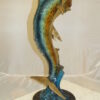 Mahi Mahi Fish Bronze Statue -  Size: 16"L x 12"W x 32"H.