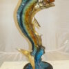 Mahi Mahi Fish Bronze Statue -  Size: 16"L x 12"W x 32"H.