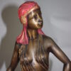 Egyptian lady Bronze Statue -  Size: 7"L x 6"W x 28"H.