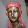 Egyptian lady Bronze Statue -  Size: 7"L x 6"W x 28"H.