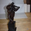 Botero style lady plays violin - Bronze Statue -  Size: 9"L x 6"W x 21.5"H.