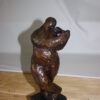 Botero style lady plays violin - Bronze Statue -  Size: 9"L x 6"W x 21.5"H.