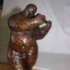 Botero style lady plays violin - Bronze Statue -  Size: 9"L x 6"W x 21.5"H.