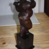 Botero style lady plays violin - Bronze Statue -  Size: 9"L x 6"W x 21.5"H.