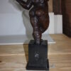 Botero style lady plays violin - Bronze Statue -  Size: 9"L x 6"W x 21.5"H.