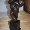 Botero style lady plays violin - Bronze Statue -  Size: 9"L x 6"W x 21.5"H.