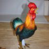 bronze statue of a standing Rooster -cockerel -  Size: 20"L x 7.5"W x 19.5"H.