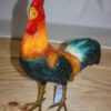 bronze statue of a standing Rooster -cockerel -  Size: 20"L x 7.5"W x 19.5"H.