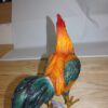 bronze statue of a standing Rooster -cockerel -  Size: 20"L x 7.5"W x 19.5"H.