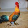 bronze statue of a standing Rooster -cockerel -  Size: 20"L x 7.5"W x 19.5"H.