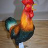 bronze statue of a standing Rooster -cockerel -  Size: 20"L x 7.5"W x 19.5"H.