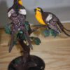 Two Sparrows on tree - Bronze Statue -  Size: 17"L x 8"W x 17"H.