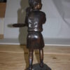 Girl Playing Tennis - Bronze Statue -  Size: 10"L x 11"W x 21"H.