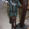 Standing mailbox W boy dog and cat - Bronze Statue -  Size: 22"L x 18"W x 50"H.