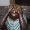 Three Wise Monkeys on Bench Bronze Statue -  Size: 45"L x 19"W x 30"H.