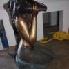 Mermaid Holding a Shell Bronze statue/fountain -  Size: 26"L x 18"W x 36"H.