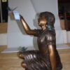 Girl with butterflies  - Bronze Statue -  Size: 27"L x 17"W x 24"H.