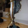 One sailfish on a marble - Bronze Statue -  Size: 17"L x 17"W x 46"H.