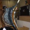 One sailfish on a marble - Bronze Statue -  Size: 17"L x 17"W x 46"H.