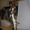 One sailfish on a marble - Bronze Statue -  Size: 17"L x 17"W x 46"H.