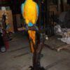 Single Parrot on a tree - Bronze Statue -  Size: 30"L x 24"W x 66"H.