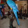 Single Parrot on a tree - Bronze Statue -  Size: 30"L x 24"W x 66"H.