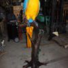 Single Parrot on a tree - Bronze Statue -  Size: 30"L x 24"W x 66"H.