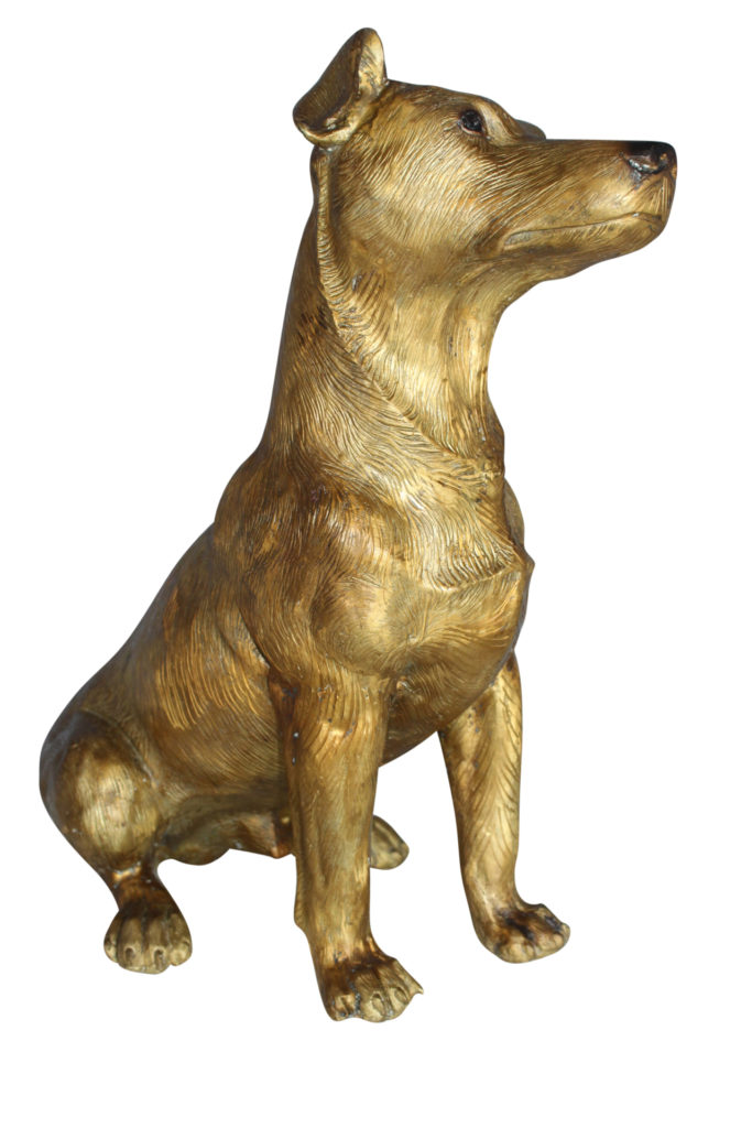 Jack Russell Dog Bronze Statue - Size: 22