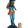 Lady Holding a Wine Glass Bronze Statue -  Size: 9"L x 11"W x 26"H.