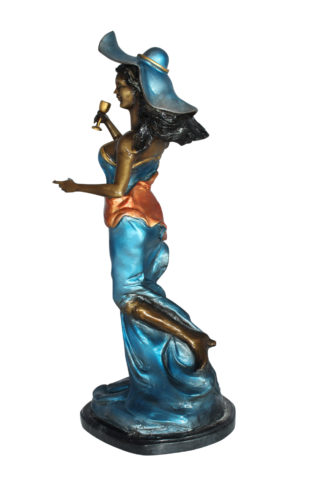 St Serra Bronze Statue Green Patina Size 22 L X 19 W X 62 H Nifao
