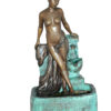 Lady on Wall fountain Bronze Statue -  Size: 12"L x 9"W x 21"H.