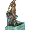 Lady on Wall fountain Bronze Statue -  Size: 12"L x 9"W x 21"H.