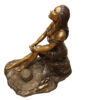 Lady on Stone Bronze Statue -  Size: 33"L x 23"W x 34"H.