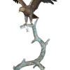 Large Eagle standing on tree with his fish prey Bronze Statue -  60"x 40"x 75"H