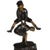 Leapfrog Bronze Statue -  Size: 12"L x 7"W x 19"H.