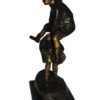 Leapfrog Bronze Statue -  Size: 12"L x 7"W x 19"H.