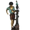 Les Amenes girl Bronze Statue -  Size: 9"L x 8"W x 25"H.