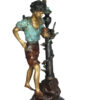 Les Amenes girl Bronze Statue -  Size: 9"L x 8"W x 25"H.