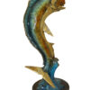 Mahi Mahi Fish Bronze Statue -  Size: 16"L x 12"W x 32"H.