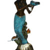 Mermaid holding shell L, W turtle and fish Bronze fountain -  38" x 24" x 68"H.