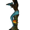 Mermaid holding shell L, W turtle and fish Bronze fountain -  38" x 24" x 68"H.