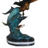 Mermaid w Dolphin and turtle Bronze Statue -  Size: 19"L x 9"W x 22"H.