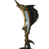 One Sailfish Bronze Statue -  Size: 18"L x 18"W x 43"H.