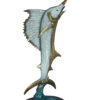 One Sailfish Jumping of the ware - Bronze Statue -  Size: 16"L x 16"W x 39"H.