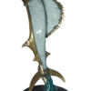 One Sailfish Jumping of the ware - Bronze Statue -  Size: 16"L x 16"W x 39"H.