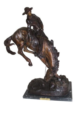 Outlaw Remington Bronze Statue -  Size: 19"L x 10"W x 26"H.