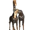 Pair of Giraffes Bronze Statues -  Size: 32"L x 12"W x 55"H.