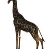 Pair of Giraffes Bronze Statues -  Size: 32"L x 12"W x 55"H.