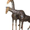 Pair of Giraffes Bronze Statues -  Size: 32"L x 12"W x 55"H.