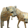 Pair of Golden-Plated Cheetahs Bronze Statue -  Size: 58"L x 10"W x 31"H.